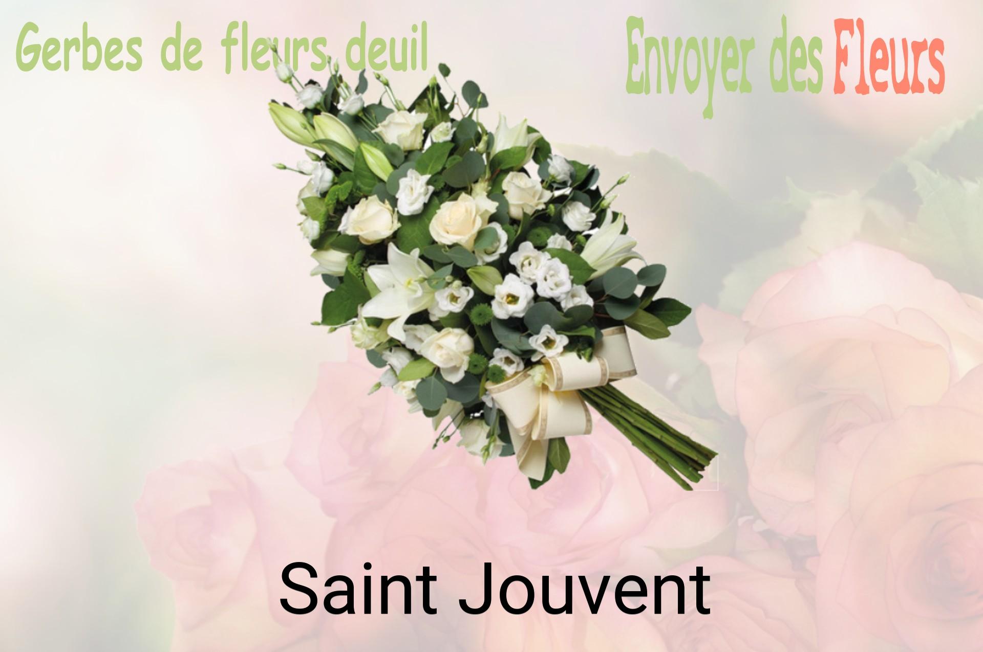 Gerbe de fleurs de deuil livrée à Saint-Jouvent
